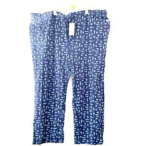 NWT Goodfellow & Co. Men Fish Print Adjustable Waist Pajama Pants, Blue